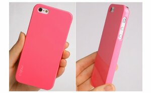◆iPhone5の薄型ハードケース♪液晶保護シール付♪色：スイートピンク◆mobc/made in Korea◆41
