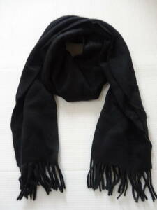 27.ALPHA CUBIC Alpha Cubic muffler black plain cashmere * box none outside fixed form 210 jpy shipping possible 