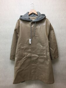 MM6◆2021model/OVERSIZED HOODED COAT/S52AH0045/コート/S/フェイクレザー/BEG