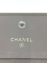 CHANEL◆3つ折り財布/レザー/BEG/レディース_画像3