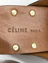 CELINE◆サンダル/36/CML/ハラコ/サボサンダル/ウエッジソール/レオパード/ヒョウ柄//ウッドソール_画像8