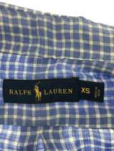 RALPH LAUREN◆半袖シャツ/XS/リネン/BLU/チェック_画像3