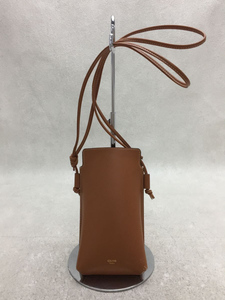 CELINE◆ショルダーフォンポーチ/ショルダーバッグ/レザー/BRW/ブラウン/茶色/鞄/カバン