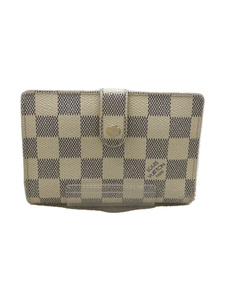 LOUIS VUITTON◆ポルト・フォイユ・ヴィエノワ_ダミエ・アズール_WHT/PVC/WHT/チェック/レディース/2009年製