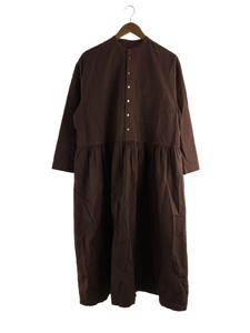 nest Robe◆21AW/コットンラミー切替シャツ/長袖ワンピース/FREE/コットン/BRD/01213-1064-2