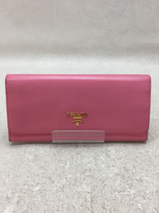 PRADA◆長財布/-/PNK/無地/レディース