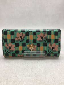 PRADA◆長財布/レザー/GRN/総柄/レディース/1MH132