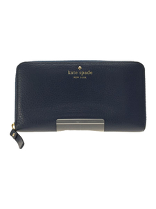 kate spade new york◆長財布/レザー/NVY/無地