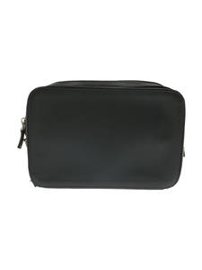 PRADA* clutch bag /PVC/ black / plain / second bag / travel pouch 