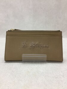 BVLGARI◆2つ折り財布/レザー/GLD/無地/32576/S.bulgari