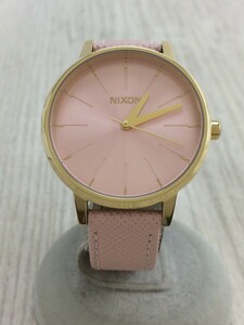 NIXON◆Kensington Leather・クォーツ腕時計/アナログ/PNK/PNK/A108-2813