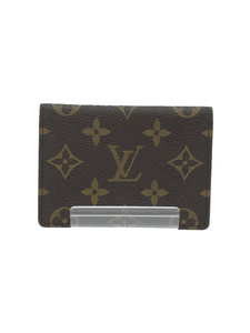 LOUIS VUITTON◆ポルト2カルトヴェルティカル_モノグラム_BRW/PVC/BRW/内側擦れ有