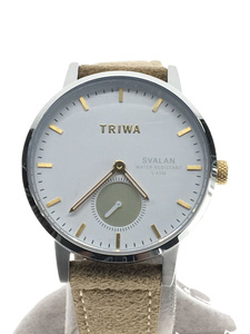 TRIWA◆腕時計/アナログ/レザー/ホワイト/ベージュ