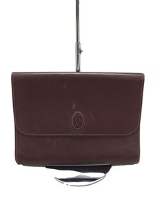 Cartier* flap type / clutch bag / leather / bordeaux 