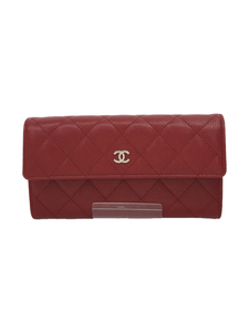 CHANEL◆長財布/レザー/RED