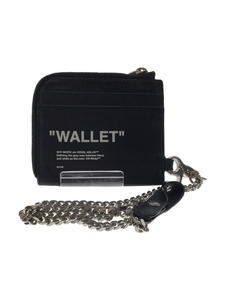 OFF-WHITE◆QUOTE CHAIN WALLET/財布/レザー/ブラック