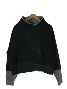 REPLAY◆LAYERED HOODY/パーカー/2/コットン/BLK/21-RP-FW-SW-02