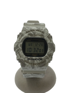 CASIO◆クォーツ腕時計・G-SHOCK/デジタル/ラバー/WHT/WHT