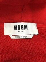 MSGM◆21FW/ロゴスウェットフーディ/パーカー/XS/コットン/RED/2000MM515_画像3