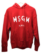 MSGM◆21FW/ロゴスウェットフーディ/パーカー/XS/コットン/RED/2000MM515_画像1