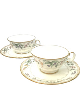 Noritake◆ペアカップ&ソーサー/茶器セット/ティーカップ/カップセット/2客セット/ホワイト_画像1