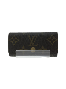 LOUIS VUITTON◆ミュルティクレ4_モノグラム_BRW/レザー/ブラウン/総柄/メンズ/4連/キーケース