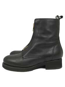FABIO RUSCONI* Zip design short boots /35/BLK/ leather / attrition scratch have /CLEO1037