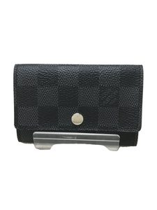 LOUIS VUITTON◆ミュルティクレ6_ダミエ・グラフィット_BLK/レザー/BLK/メンズ