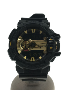 CASIO◆クォーツ腕時計・G-SHOCK/デジアナ/ラバー/GLD/BLK