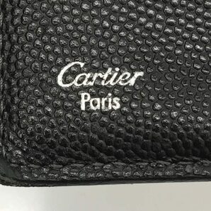 Cartier◆2つ折り財布/レザー/BLK/メンズ/L3000772/サントス/スレ・使用感有の画像3