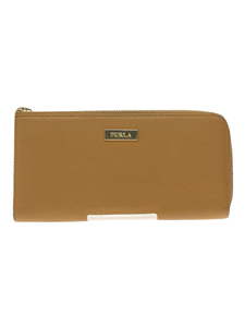 FURLA◆長財布/PVC/BEG/無地/レディース