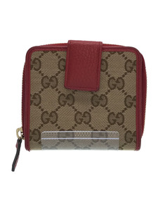 GUCCI◆2つ折り財布/キャンバス/RED/レディース/346056/GG