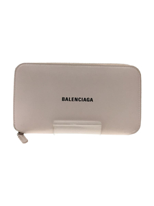 BALENCIAGA◆BALENCIAGA/バレンシアガ/長財布/レザー/PNK/無地/レディース