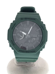 CASIO◆GA-B2100/ソーラー腕時計_G-SHOCK/デジアナ/ラバー/BLK/グリーン/カジュアル