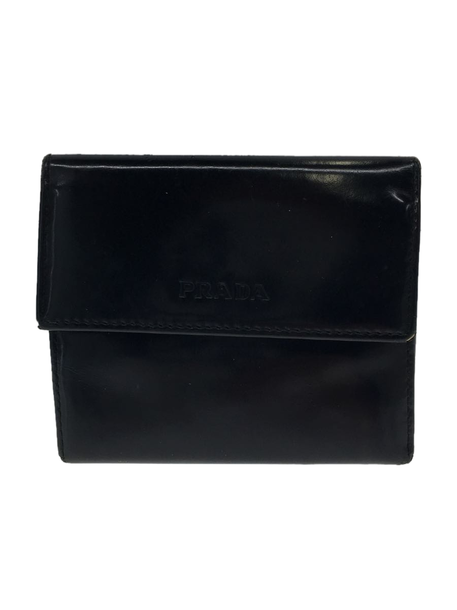 ヤフオク! - PRADA◇プラダ/2つ折り財布/レザー/BLK/無地/メ...