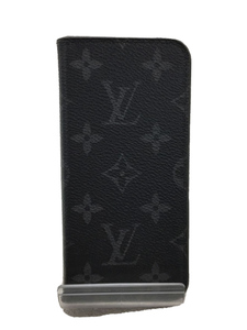 LOUIS VUITTON◆IPHONE6・フォリオ_モノグラム・エクリプス_GRY/キャンバス/GRY/メンズ/スマホケース