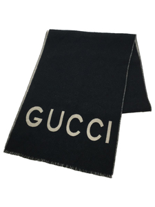 GUCCI◆マフラー/ウール/BLK/レディース