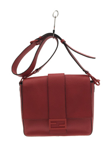 FENDI◆ショルダーバッグ/レザー/RED/7VA537/バケットメッセンジャー/しぼ/カバン/鞄/赤