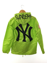 Supreme◆15SS/MAJESTIC NY Yankees satin Hooded Coaches JACKET/S/ナイロン_画像2