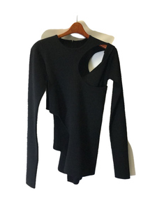 IRENE◆22AW/Cut Out Detail Knit tops/ニットセーター/36/ウール/BLK/24A81002