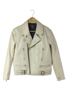 FAST LANE* double rider's jacket /36/ cow leather /WHT