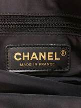 CHANEL◆トートバッグ/ナイロン/BLK/総柄_画像3