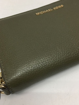 MICHAEL KORS◆MICHAEL KORS/マイケルコース/長財布/レザー/カーキ/無地/レディース_画像8