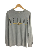 STARTER◆USA製/BOSTON BRUINS NHL/長袖Tシャツ/M/コットン/GRY_画像1
