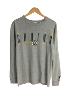 STARTER◆USA製/BOSTON BRUINS NHL/長袖Tシャツ/M/コットン/GRY