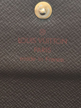 LOUIS VUITTON◆ポルト・トレゾールエテュイパピエ_ダミエ・エベヌ_BRW/PVC/BRW/レディース_画像3