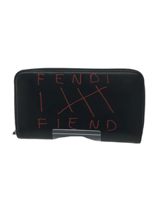 FENDI◆長財布/レザー/BLK/メンズ