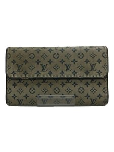 LOUIS VUITTON◆ポルト・トレゾールインターナショナル_モノグラム・ミニ_GRY/キャンバス/GRY/ストライプ/レディース