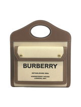 BURBERRY◆Mini Pocket Bag/トートバッグ/BMPLIW1302/キャンバス/CML_画像1