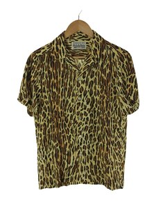 WACKO MARIA◆LEOPARD S/S HAWAIIAN SHIRT（TYPE-1）/S/レーヨン/レオパード/イエロー//半袖 オープンカラー